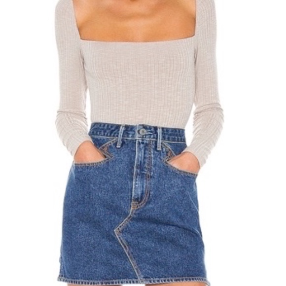 GRLFRND Odette Skirt, Size 24, Denim - Picture 2 of 3